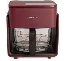 CREATE - Olievrije friteuse van 4,2 L met stoomfunctie - Bordeauxrood - AIR FRYER CRYSTAL