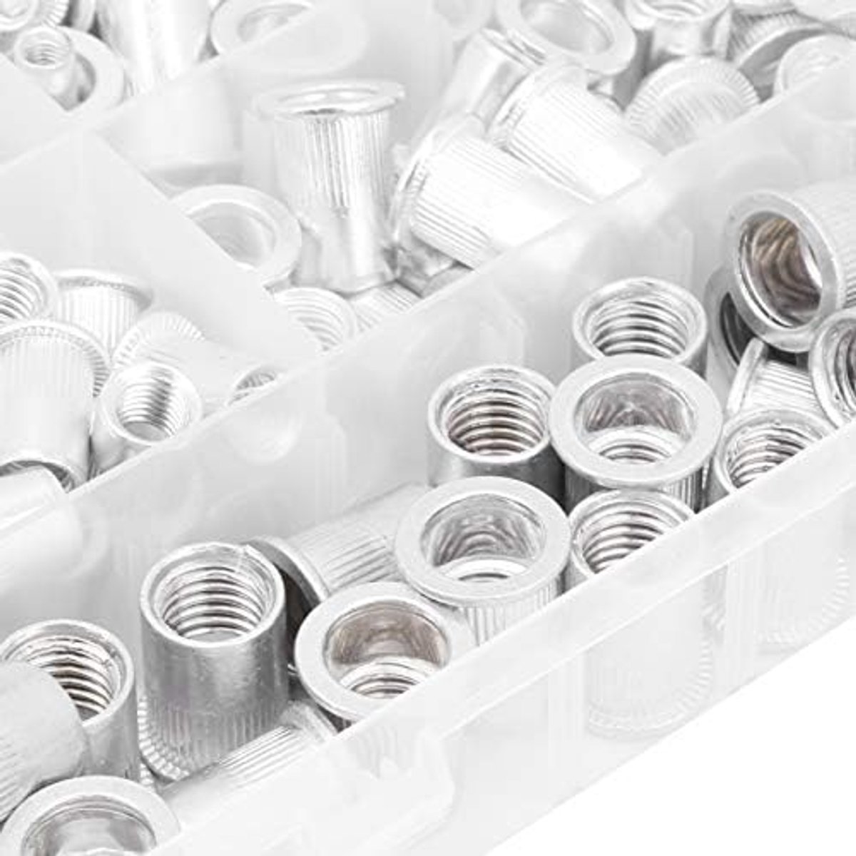 175 stks Aluminium Klink, Abrasifs Abrasifs Moer Insert Moer Accessoire Set M3 M4 M5 M6 M8 M10 M12 Schroefdraad Inzetmoeren