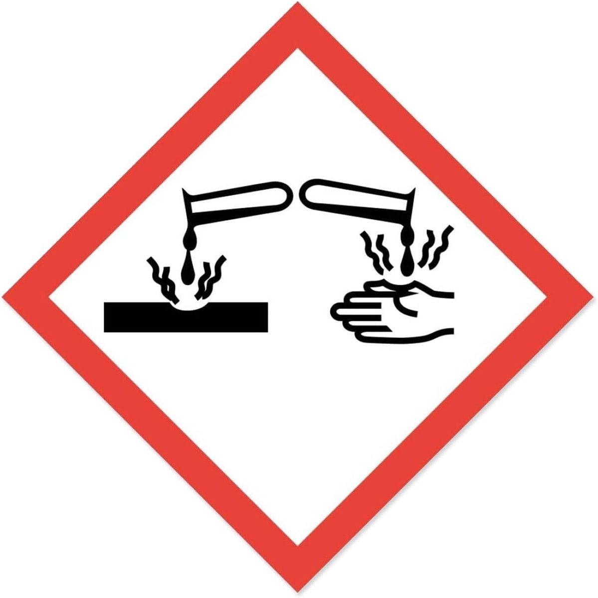 Easydruck24de GHS05 corrosief gevarensticker 10 x 10 cm - hin154
