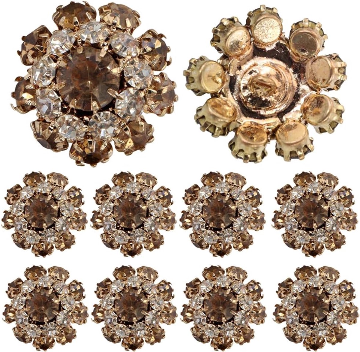 Gold Tone Paddestoel Knop Diamond Shank Button Coat Versier Naaibenodigdheden voor DIY Garment 5 stuks Goud
