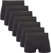 Zeer donkergrijs, effen Bamboo Basics boxershorts voor heren, model Liam, met een elastische tailleband met logo.