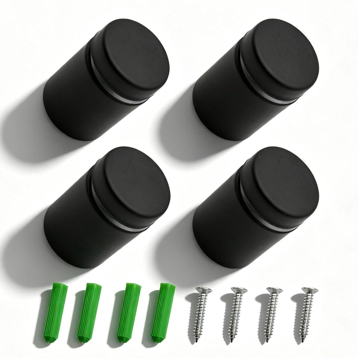 4 Stuks Reclame Schroef Nagels Teken Houders Glas Afstandhouder Standoff Houder Voor Montage en Bevestiging (Zwart 19 x 26 mm)