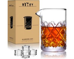 710ml Cocktail Mixglas, Crystal Diamond Cut Roerglas,