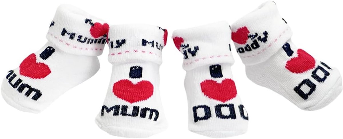 Sokken 0-6 maanden katoen jongens meisjes katoenen sokken pasgeborenen unisex 2 paar kleine kinderen gepersonaliseerd cadeau voor geboorte meisje, liefde., 0-6 Maanden