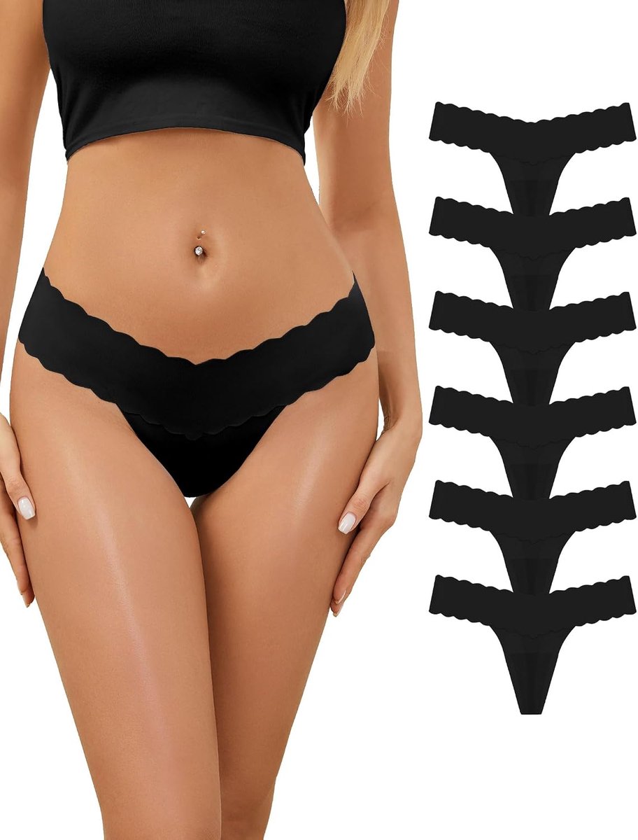 Set van 6 naadloze strings, tangaslips voor dames, sexy, onzichtbaar, ademend en zacht, string, bikinislips, S-XXL