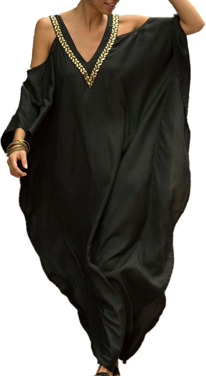 Zomer Lange Kaftan Maxi-Jurk Boheemse Badpak Strandbedekking Gewaden