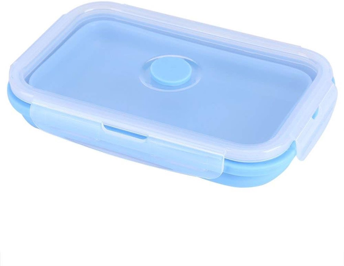 800 ml lunchbox voedselveilige siliconen opvouwbare draagbare opvouwbare kom opvouwbare veilige en gezonde voedselcontainer blauw