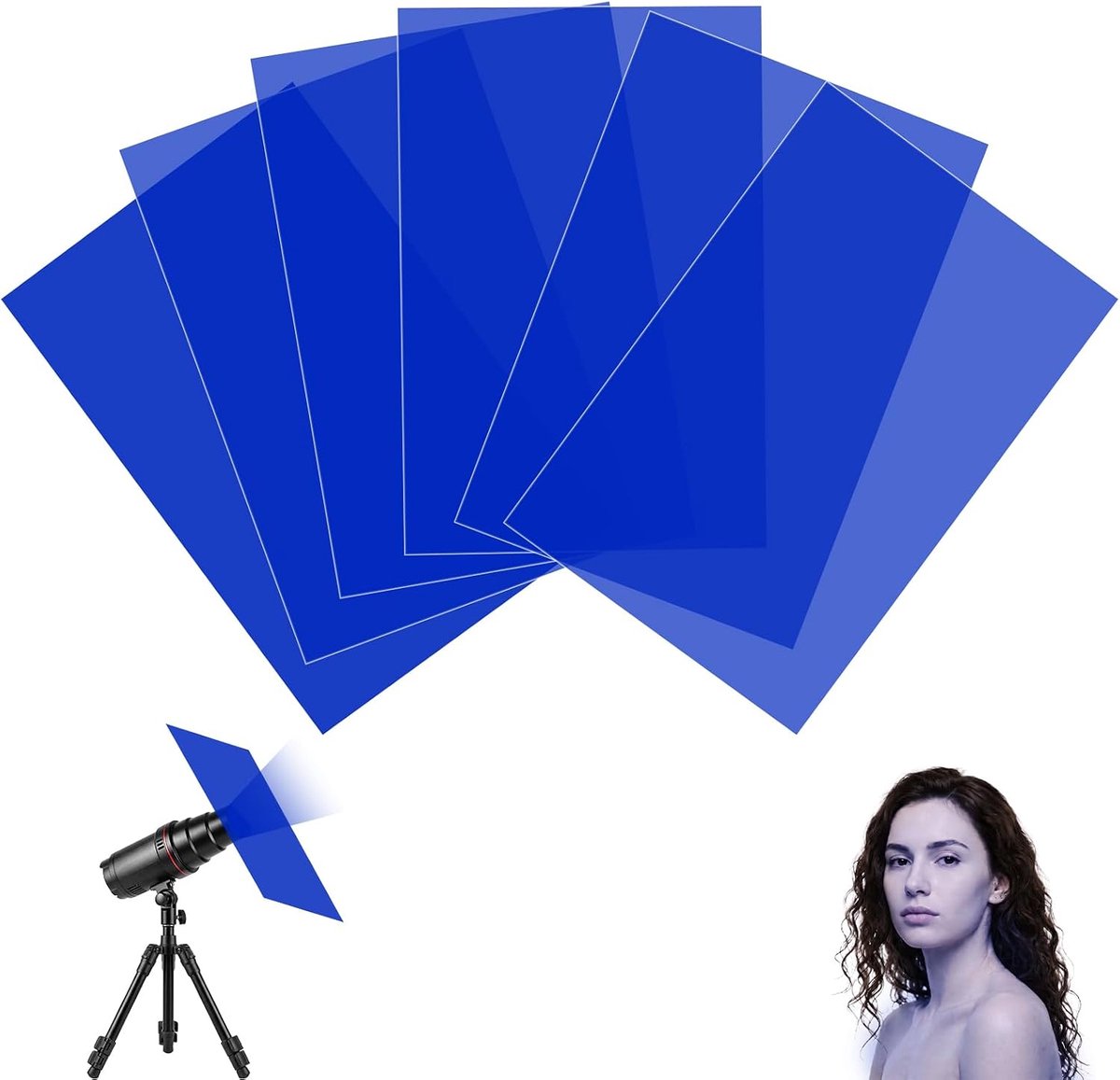 6 stuks getinte folie folie hittebestendig voor lampen lampfolie (blauw)