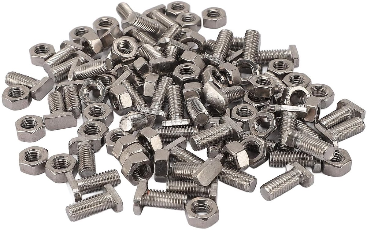 50Pcs Broeikas Bouten Moeren Set Rvs M6X14 Bouten en M6 Hex Moeren Voor Outdoor Plant Tuinieren