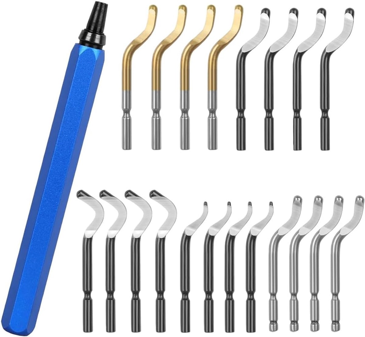 Ontbraam- en snijgereedschap set - metalen handgreep - 20 reservekoppen - perfect voor 3D-printonderdelen - ShopVlot