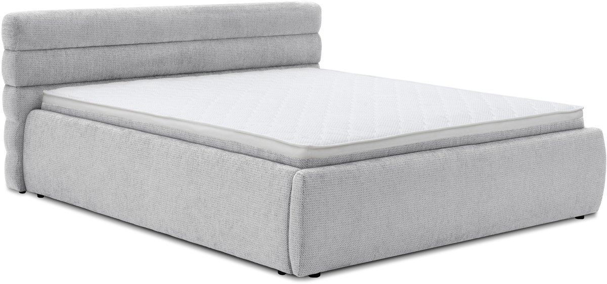 Homesy The Essence of Comfort Lento 140 x 200 cm tweepersoonsbed met opbergruimte – Artico Cement – met Eldar Bonnell-matras