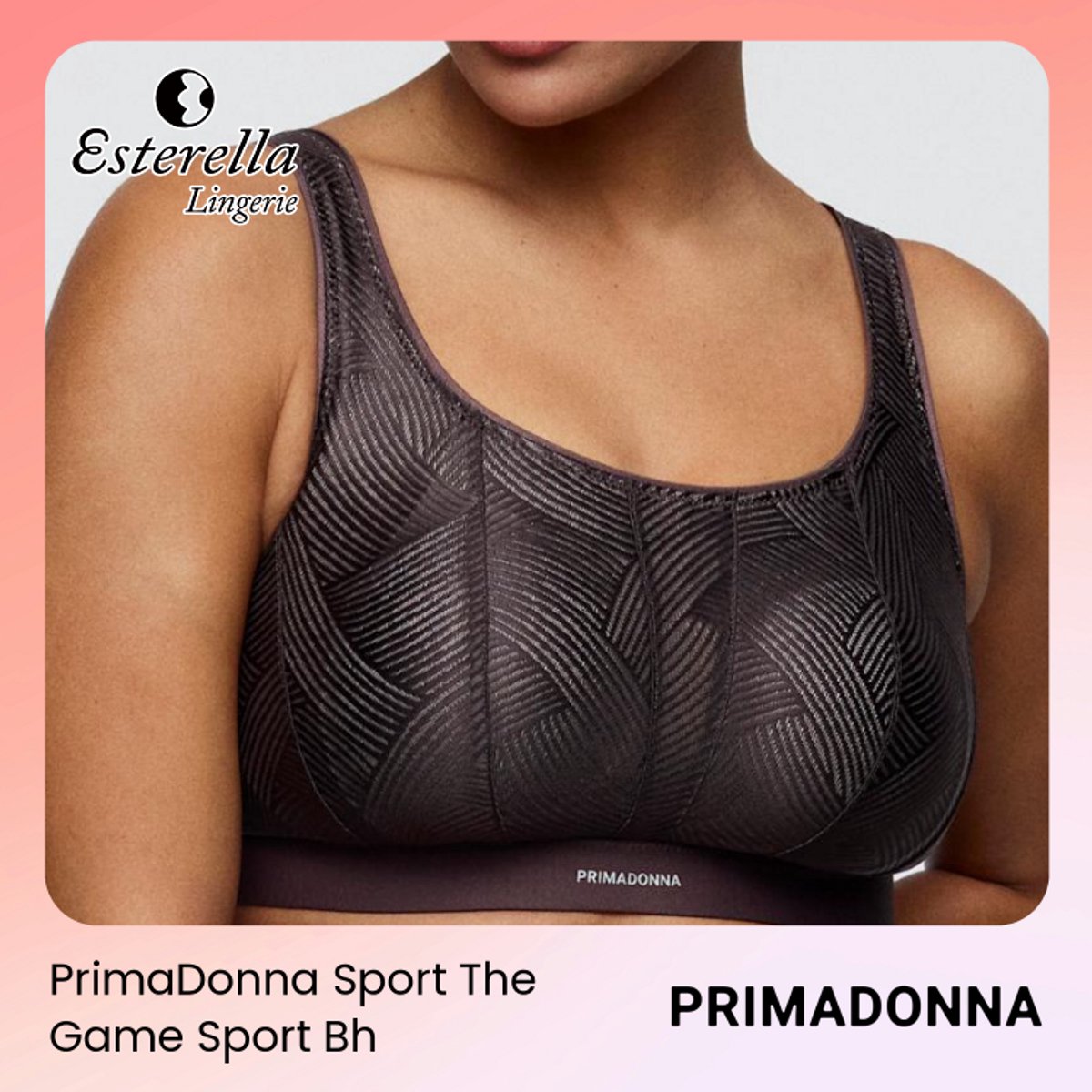 PrimaDonna Sport The Game Sport Bh zonder Beugels 6000513 Smokey Taupe - maat EU 90C / FR 105C