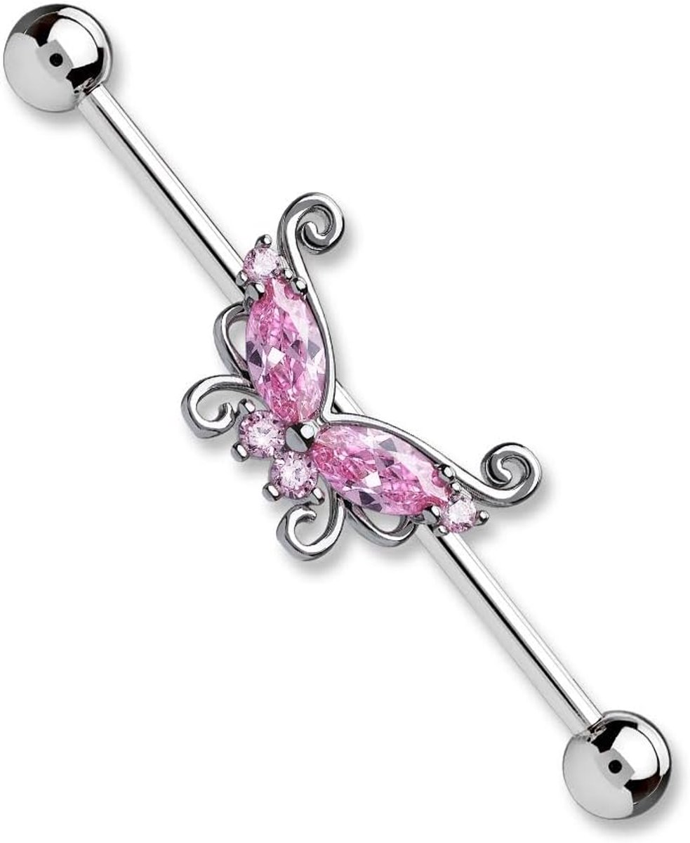 Vlinders in zilver of roségoud – oorsieraden van 316L chirurgisch staal