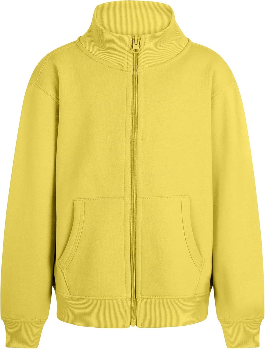 SZ270K Cooper Kids Sweatshirt voor kinderen, met ritssluiting, zomergeel, maat 12/14, zomergeel, 12-14 años