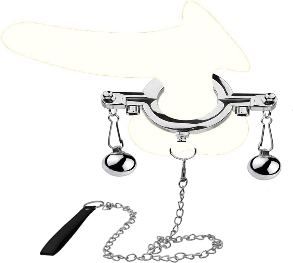 Extreem roestvrij staal, penisring voor mannen, testikelring voor penis-duurtrainer, langdurige erectie, penisspiertrainingsset, zilver met trekkoord, 400 g