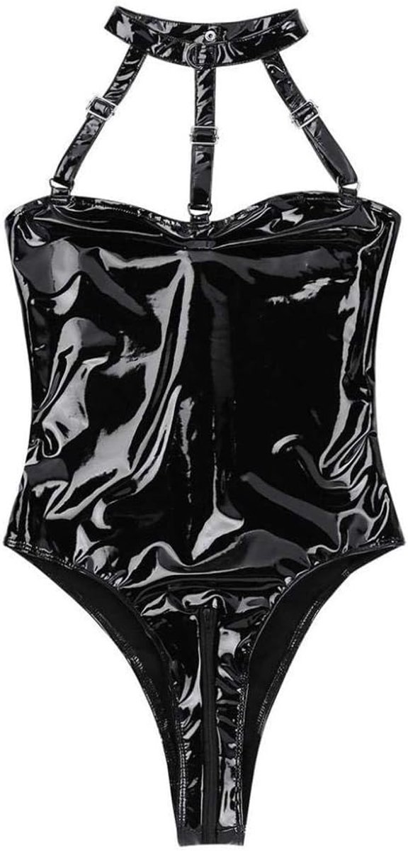 Lingerie Dameslingerie Dameskostuums Sexy Lederen Lingerie Beha Ondergoed Verleiding Riem Erotische Porno Lingerie Dames Nachthemd-Black_L