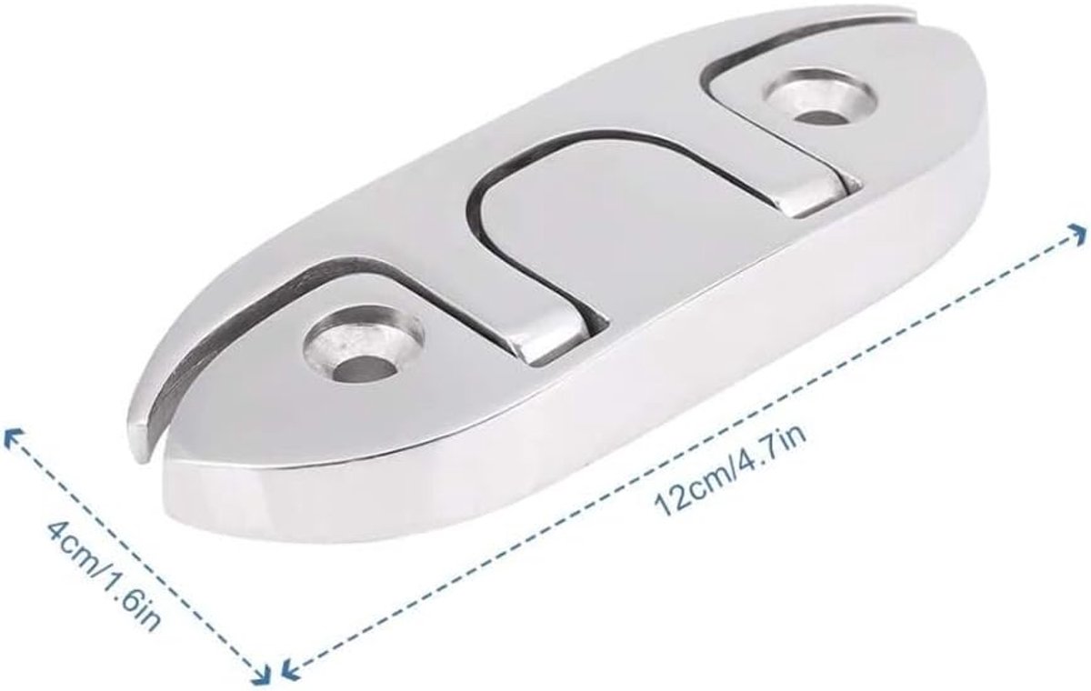 Boot Opklapbare Schoenplaat, Roestvrijstalen Verzonken Dokbevestiging, 4-1/2 inch, voor Touwbevestiging en Aanmeren