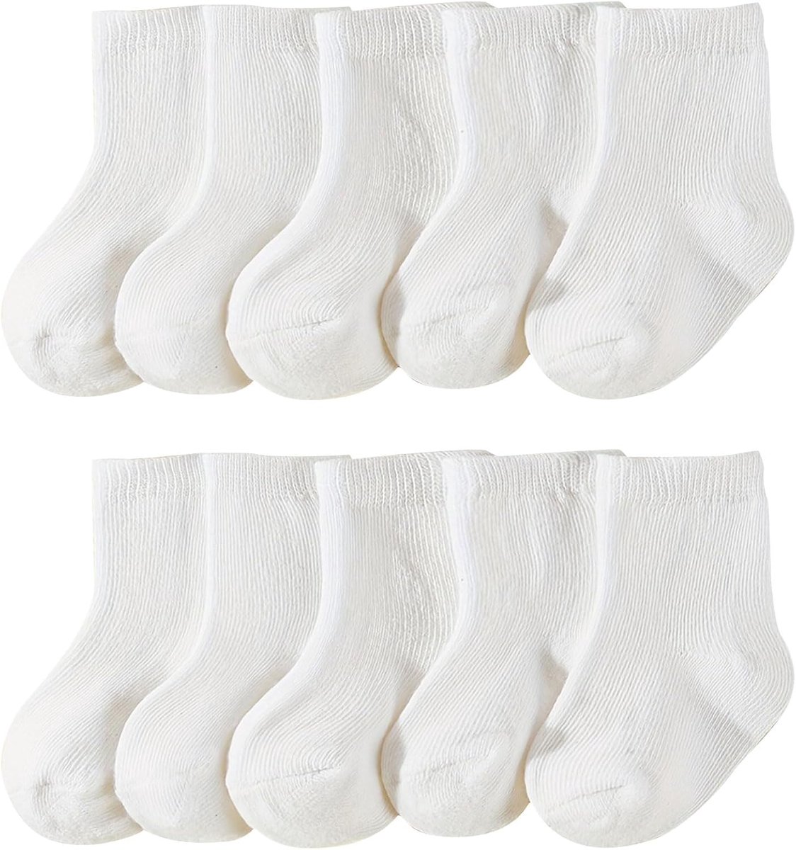 10 paar Baby Crew Socks Zachte Katoenen Sokken Elastische Baby Solid Kleuren Sokken voor Unisex Peuter