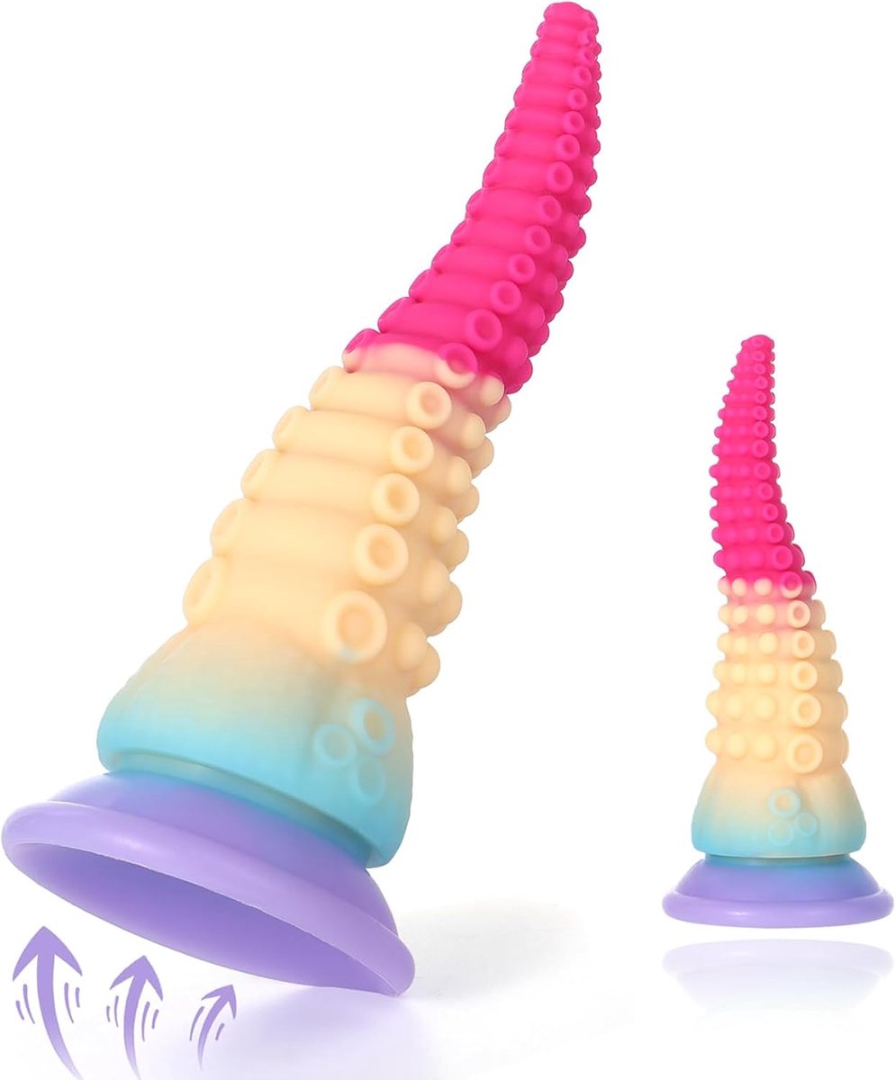 Dildo van 20 cm met Krachtige Zuignap, Fantasie Dildo met Siliconen Staart voor Vaginale en Anale Stimulatie, G-Punt Massagespeeltje voor Vrouwen en Mannen