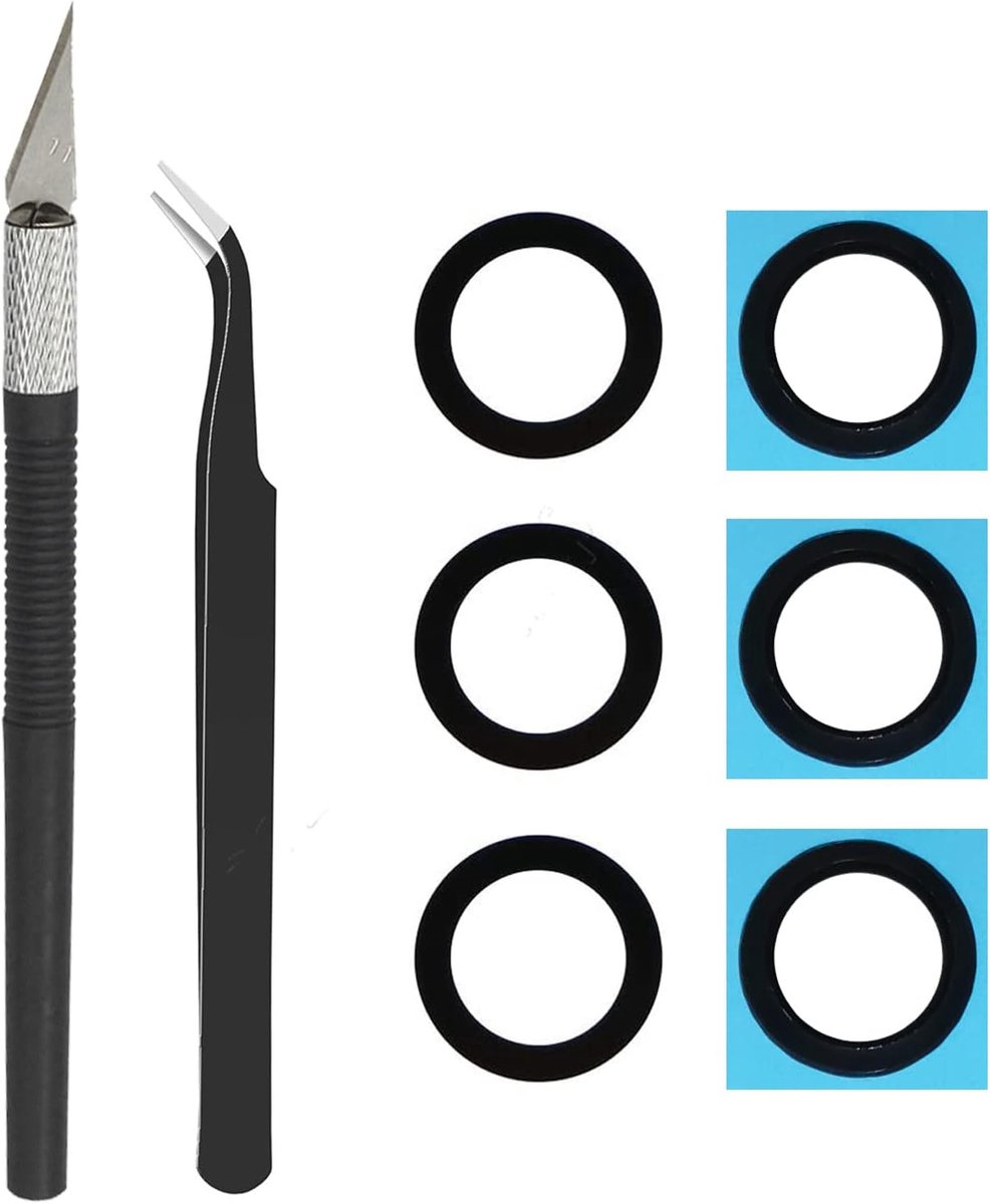 Achterkant Camera Lens Glas Vervanging voor Samsung Galaxy S23 & S23 Plus 5G (All Carriers) met vooraf geïnstalleerde lijm, Antistatische Pincet, Precisie Mes Reparatie Tool Kit