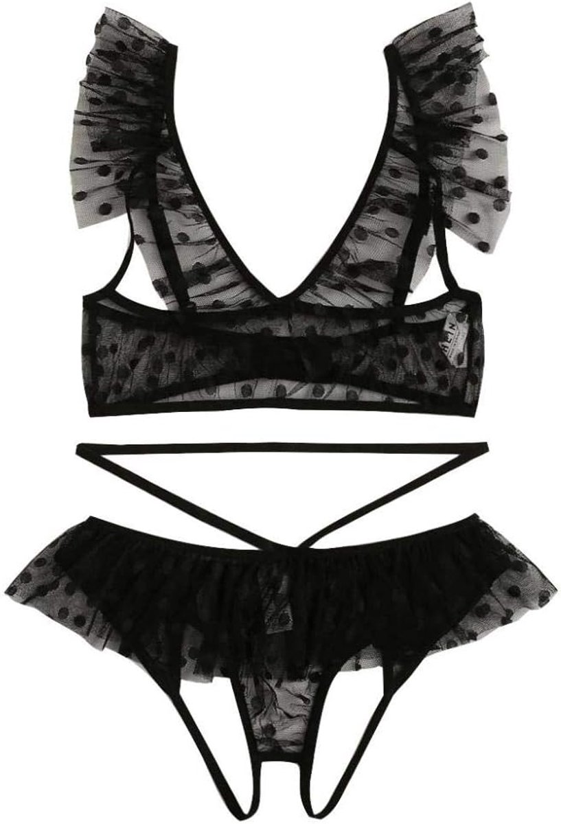Sexy dames erotische lingerie Vrouwen Lingerie BH Thong nachtkleding doorzien Lace kostuum