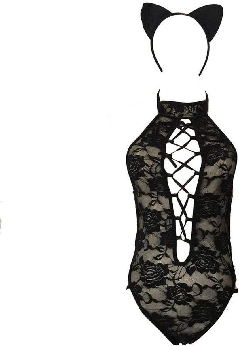 Sets met nachtmode & ochtendjas Vrouwen Sexy Lingerie Ondergoed Erotische G-string Halter Backless Nachtkleding Doorzien Kostuum Borduurwerk