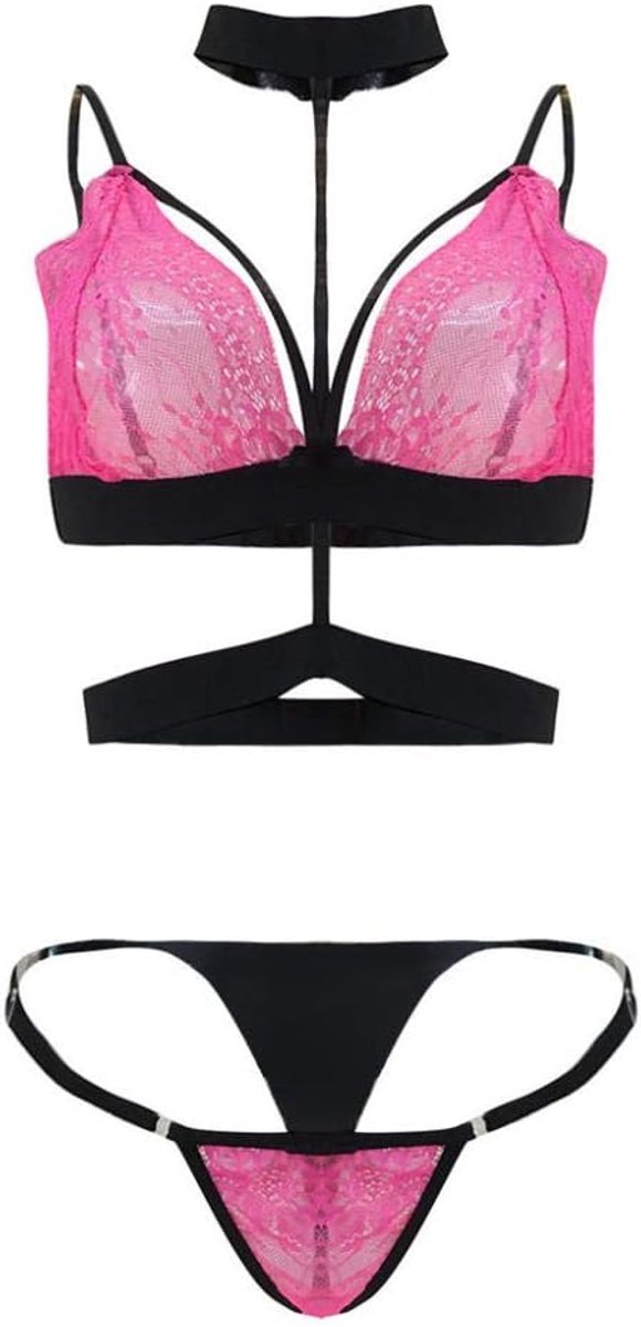 Bodystockings dames Vrouwen Sexy Lingerie Set Ondergoed Perspectief Kanten Beha String Nachtkleding Kostuum