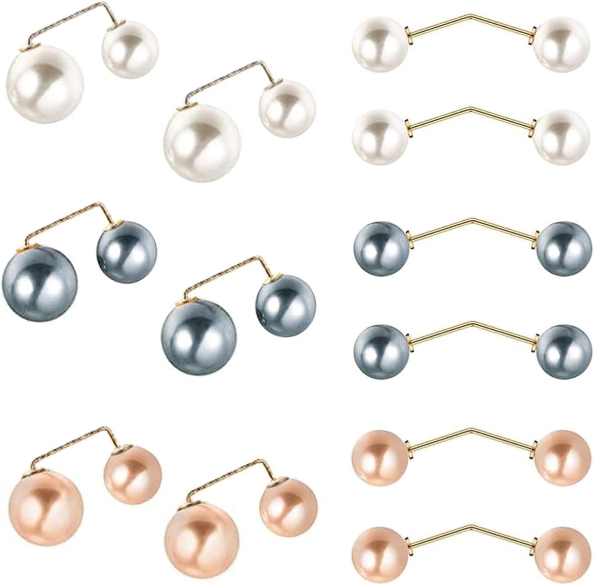 Broches, stoffen clips, sjaal ringen, kleding kralen spelden, parel vest clips, vintage vest clips, parel broches, taille pinnen, hoofddoek spelden
