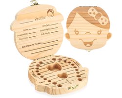 Wugongshan Tandendoos, hout, melktandendoos, hout voor jongens, melktandendoos, melktandendoos, tanddoos, opbergdoos, tanddoos voor het opbergen van babytanden, souvenir box (meisjes)
