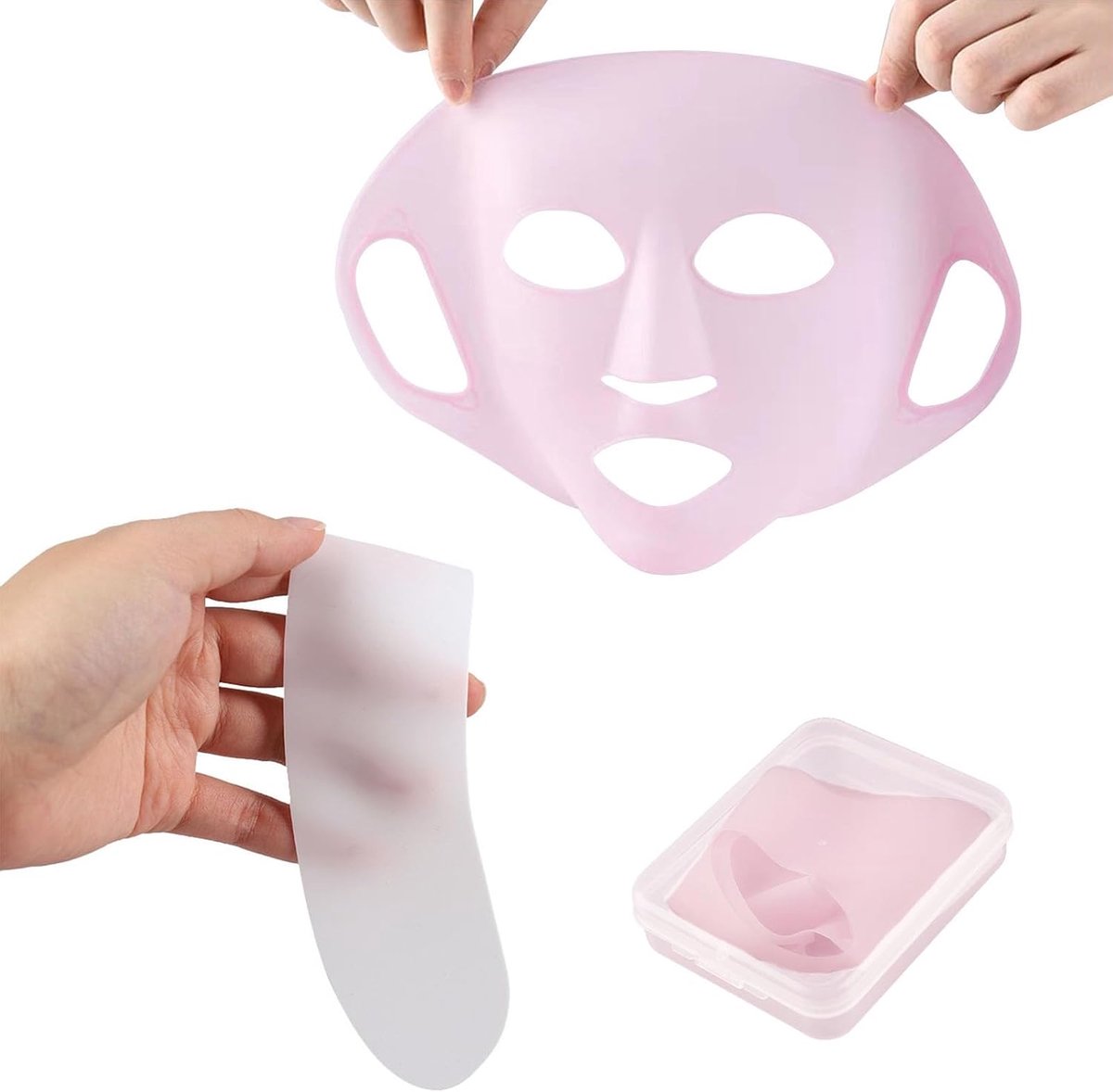 Pads, anti-aging huidversteviging, versteviging, vochtpreventie van fijne lijntjes, herbruikbare siliconen maskerafdekking, gezichtsdamp, waterdicht gezicht