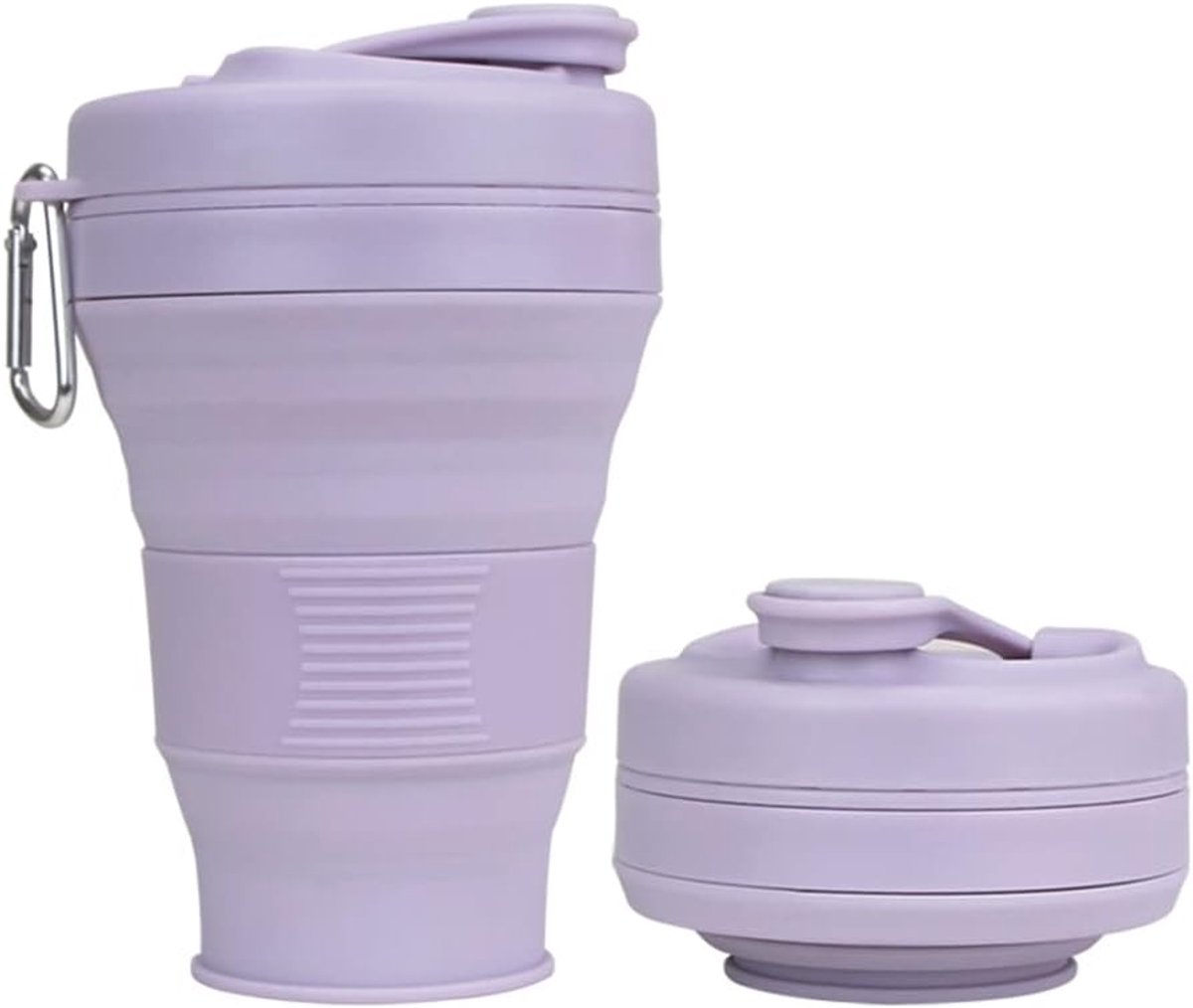 Camping Cup met Stro Siliconen Vouwen Koffie Cup Sport Fles Draagbare Reizen Outdoor Auto 600ml 20oz