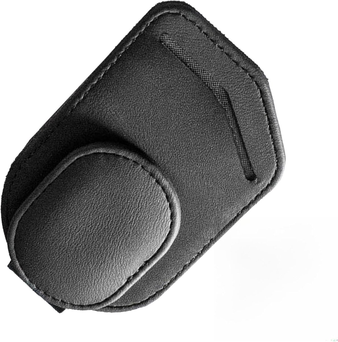 Brillhouder voor de auto, PU-leer, multifunctionele zonnebrilhouder voor autovizier, magnetische houder voor zonnebrillen voor auto, auto-accessoires (zwart)