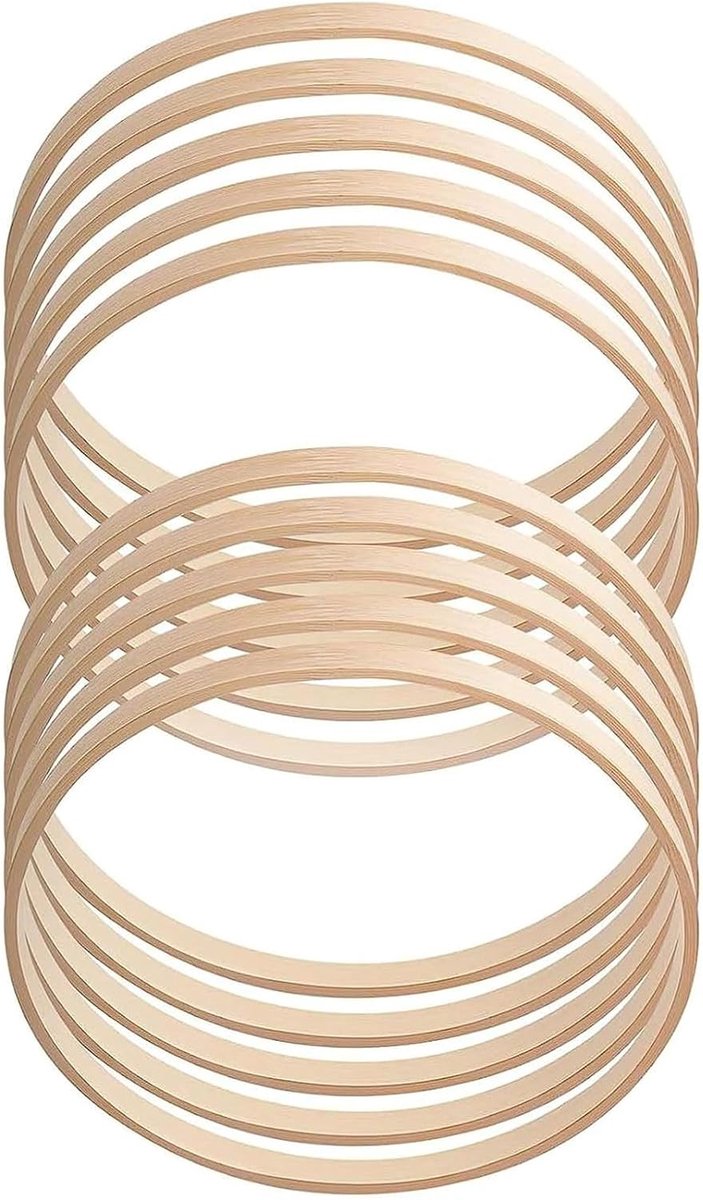 10 stuks houten ringen om te knutselen, 8 cm bamboe bloemenhoep, dromenvangerringen, bamboe, houten ringen, macramé-ringen, knutselringen, hout voor doe-het-zelf dromenvanger, bruiloftskransdecoratie