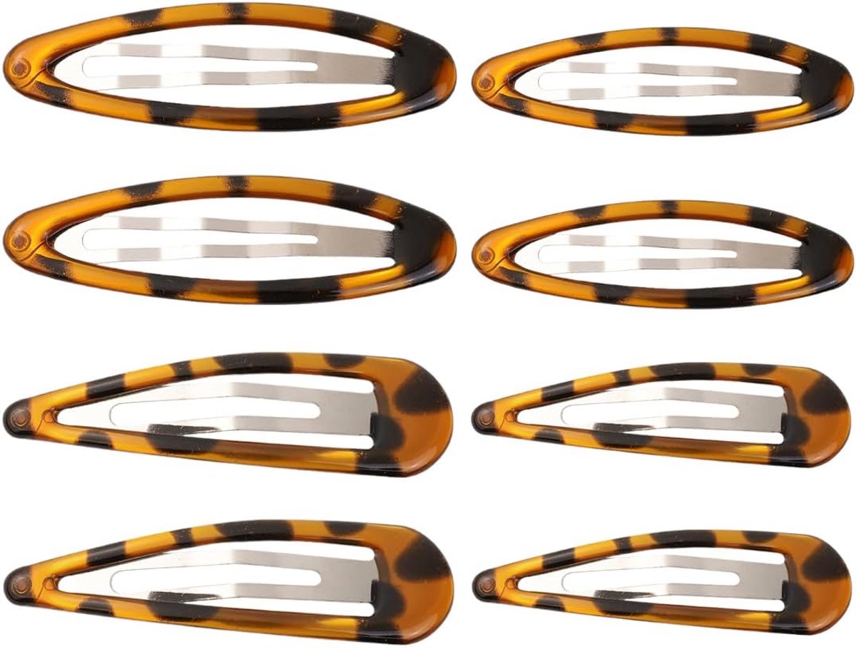 8 stuks haarclips van epoxy voor dames, antislip, schildpadlook