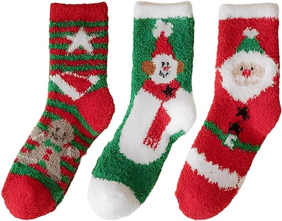 3 paar kerstsokken kinderen kerstkous sokken adventskalender 2026 knuffelsokken Kerstmis, sokken Kerstmis kinderen