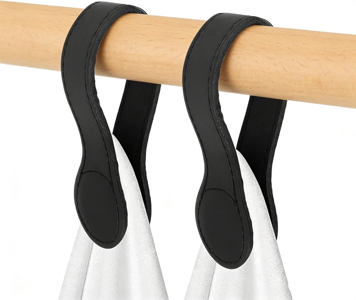 2 stuks magnetische handdoekhouder, lederen handdoekhouder, magnetische handdoekhouder, handdoekclip, magnetische handdoekclips om op te hangen, voor badkamer en keuken