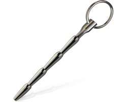 Rvs Penis-Plug – Urethra-dilatator 14,5cm met dubbele ring & holle kern – Sounding katheter voor mannen – Extreme hardheid & graduele stretch – Medisch staal N16-28