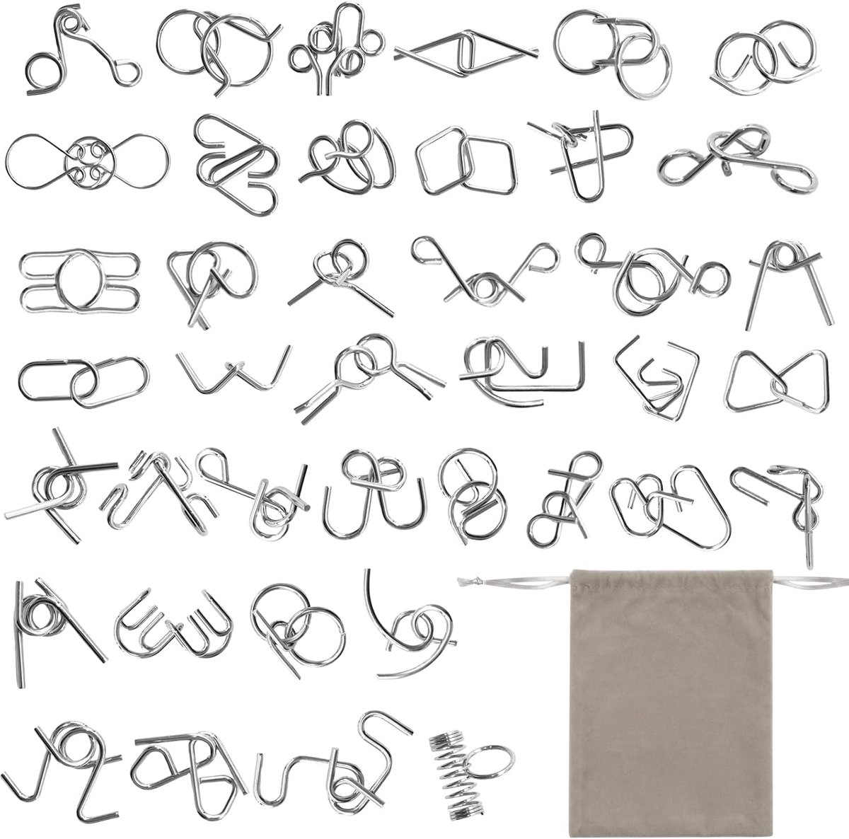 40 stuks metalen puzzelspellen
