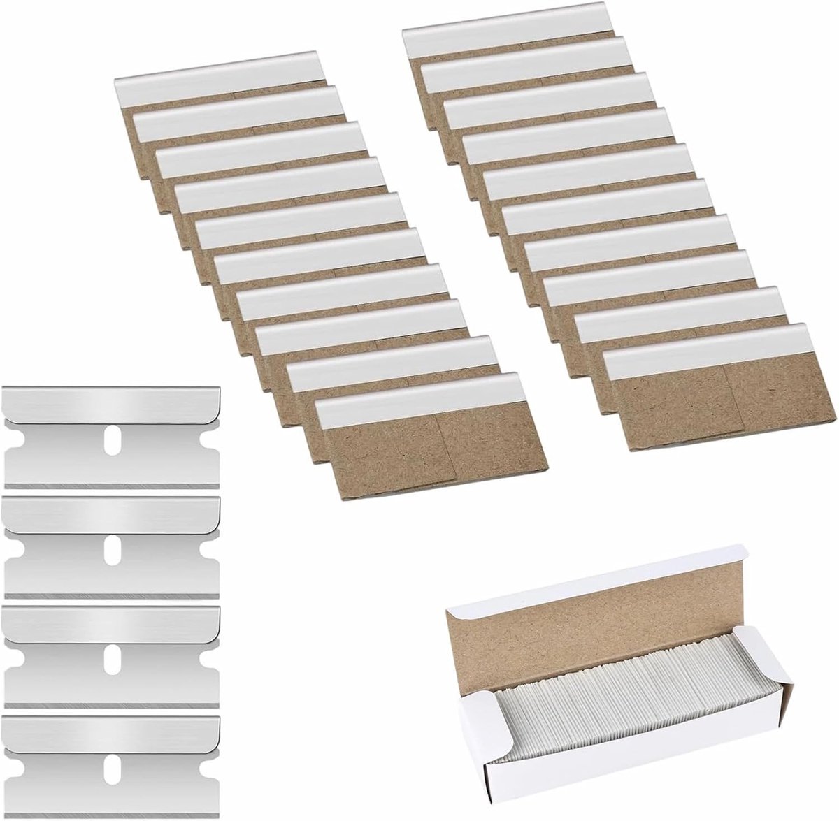 Keramische Kookplaatschrapers - Zilver - 40 mm x 20 mm - Roestvrij Staal - Voor Kookplaten en Glasschrapers