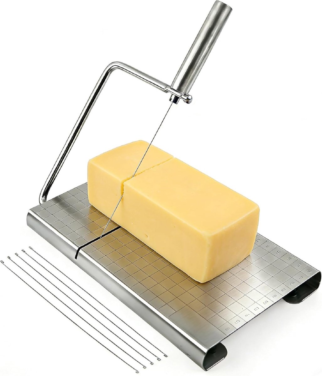 Cheese and butter slicer, cheese cutter with bowl, stainless steel cheese slicer for cheese, butter, toasted bread - ShopVlot