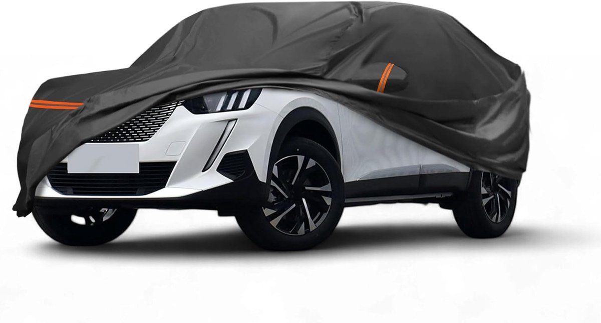 A ABSOPRO Car Cover For Peugeot 2008 II 2019-2023 - PEVA All-Weather Waterproof Windproof Protection With Right Zipper - ShopVlot