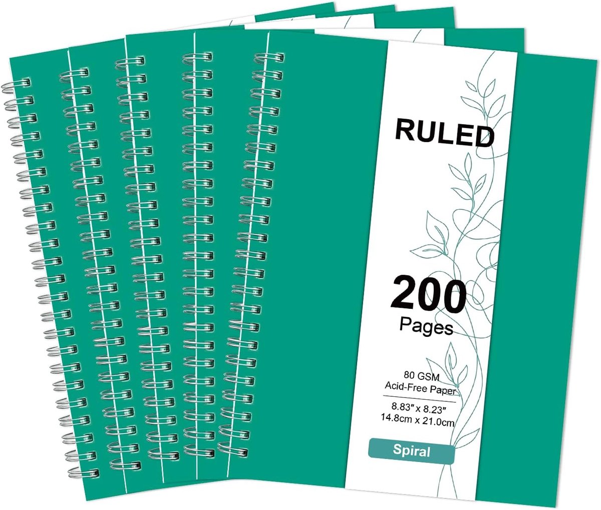 SnelShoppen - A5 Notitieboek Spiral Notebook - 200 Pagina's Gelijnd Papier - Draadgebonden Notitieblok - 360° Dubbel Draadbinding - School Notepad - R