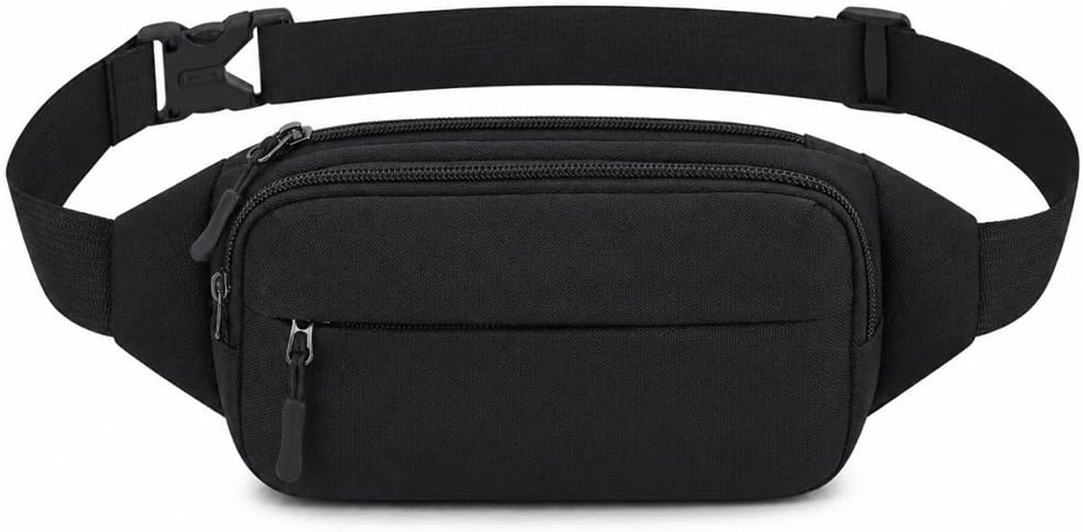 SnelShoppen - Waterproof Waist Bags Fanny Pack voor Dames en Heren - Verstelbare Heuptas voor Sport, Wandelen, Joggen, Reizen, Dog Walking - Zwart - G