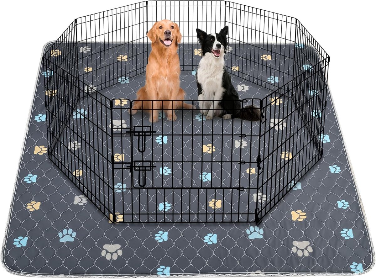 SnelShoppen - Wasbare Dieren Urine Mat, Set van 2, 90 x 80 cm, Herbruikbare Puppy Pads, Mat voor Honden, Katten, Cavia's, Snelle Absorptie en Hygiënis