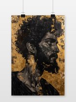 Marcus Aurelius Poster - Goud - Abstracte - posters - formaat 60x90cm - Rome - Rome Art - Wanddecoratie - 2243MB