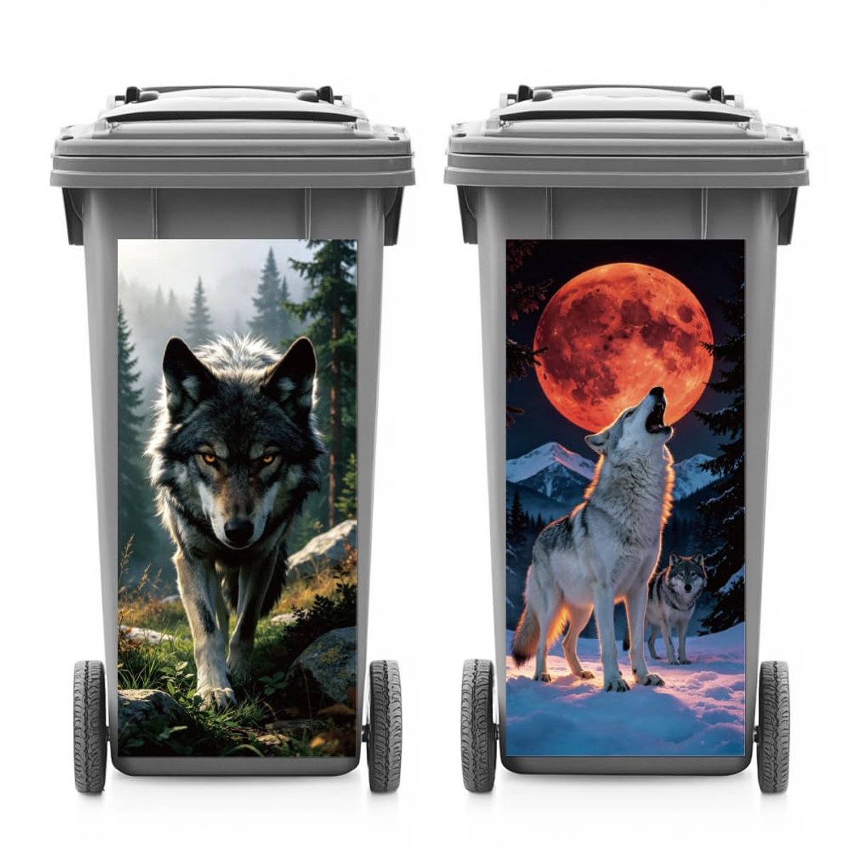 ANATTASOUL Wolfsmond vuilnisbakstickers, weerbestendig, voor containers - ShopVlot
