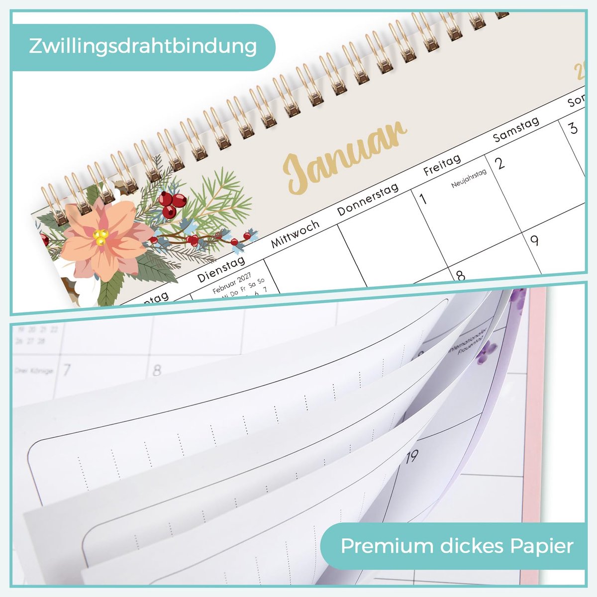 Tafelkalender 2026 A5 - roze - maandoverzicht - ideaal voor op bureau - ShopVlot