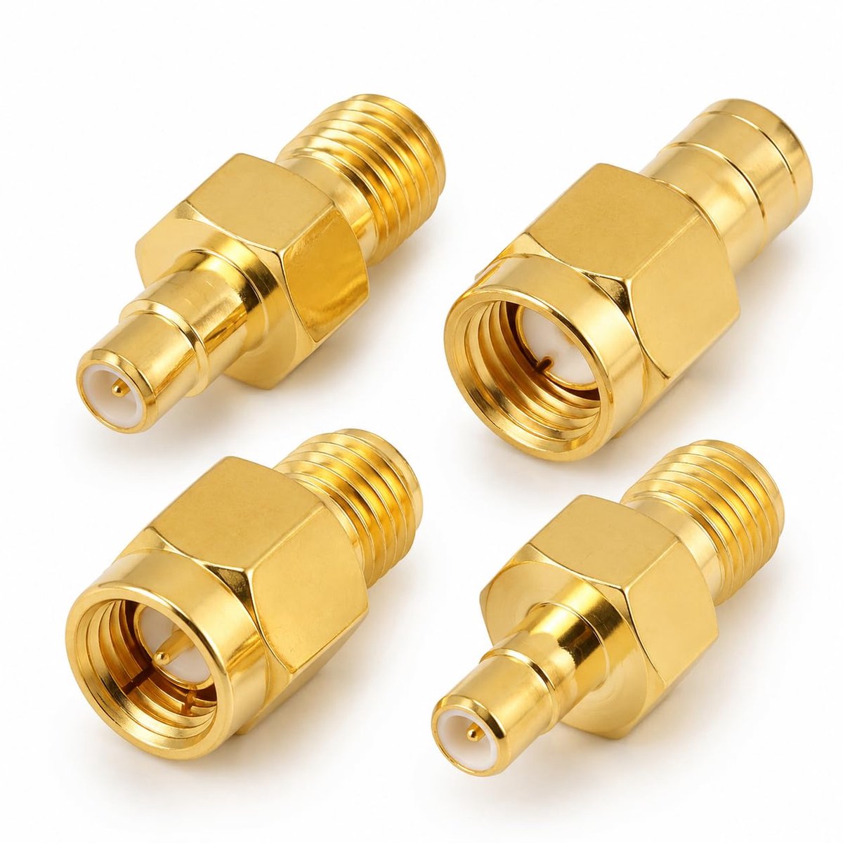 4 stuks DAB-radio-antenne-adapter, DAB-antenne-adapterset, SMA naar SMB-aansluiting, voor DAB/FM-autoradio, 4G Lte - ShopVlot