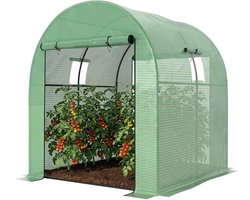 Serre de jardin serre tunnel de jardin 3 - 24m² PE Haute densité 135 g/m² - avec 2 portes zippées 180 x 180 x 200 cm - vert