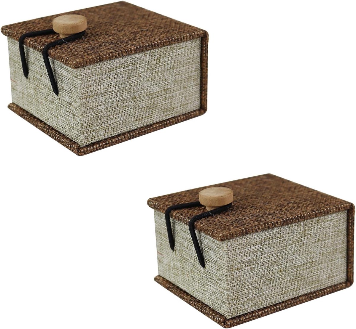 2 Stuks Trouwring Dozen, Vierkante Oorbel Houder Doos met één Slot voor Sieraden, Draagbare Kleine Verlovingsring - ShopVlot